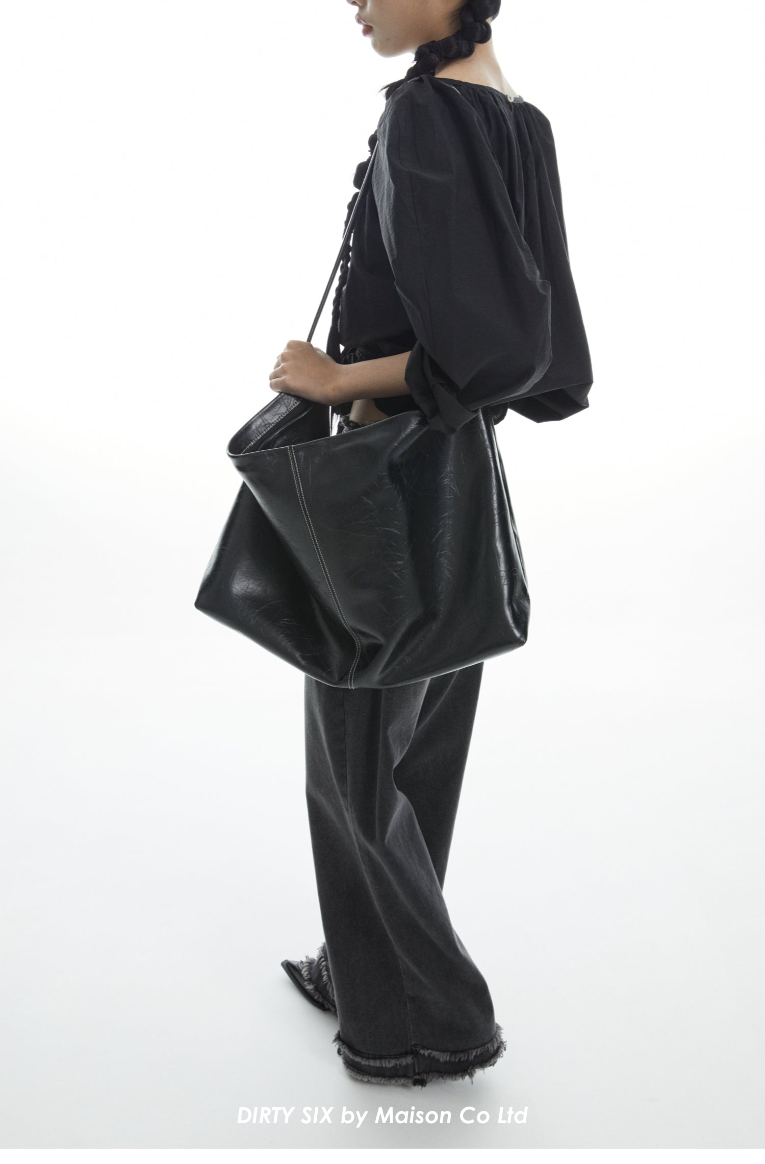 DirtySix Cow Leather Jill big pocket cowhide soft leather tote bag