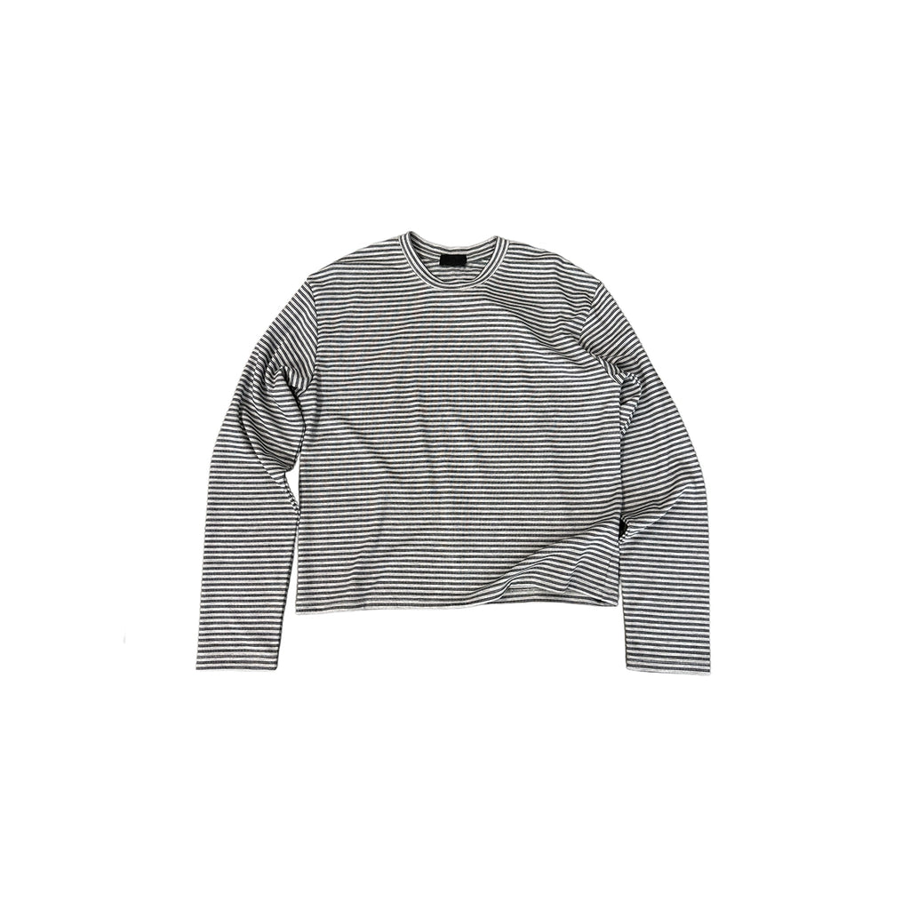 PLUS NO LOGO Casual Retro Crew Neck Striped Long Sleeve