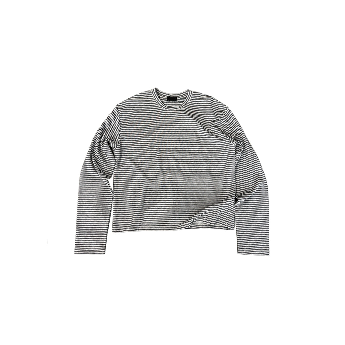 PLUS NO LOGO Casual Retro Crew Neck Striped Long Sleeve