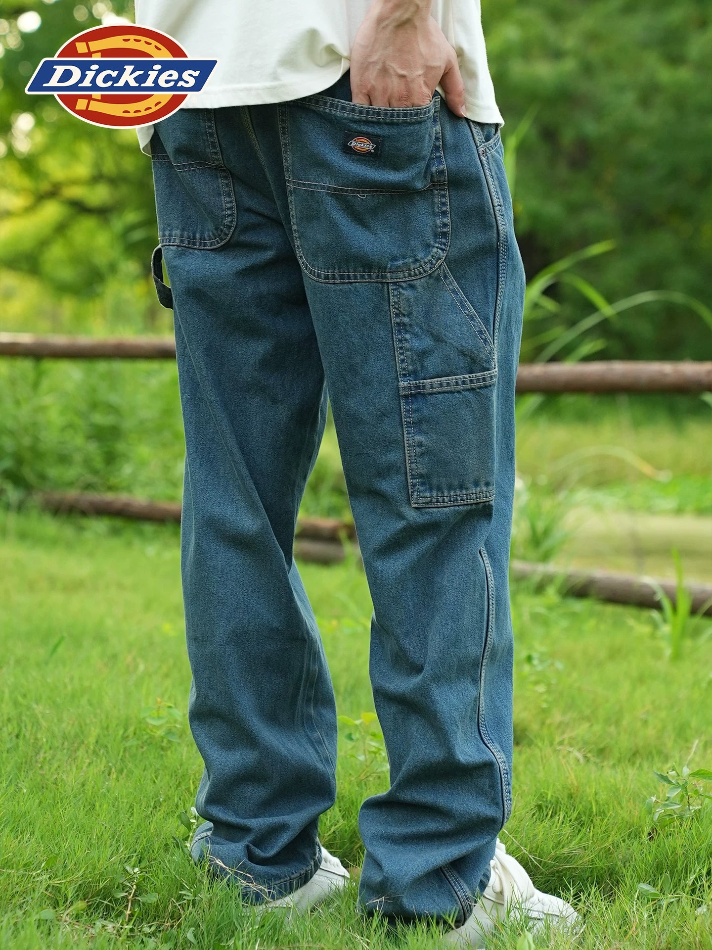 Dickies Loose Casual Straight Denim Overalls