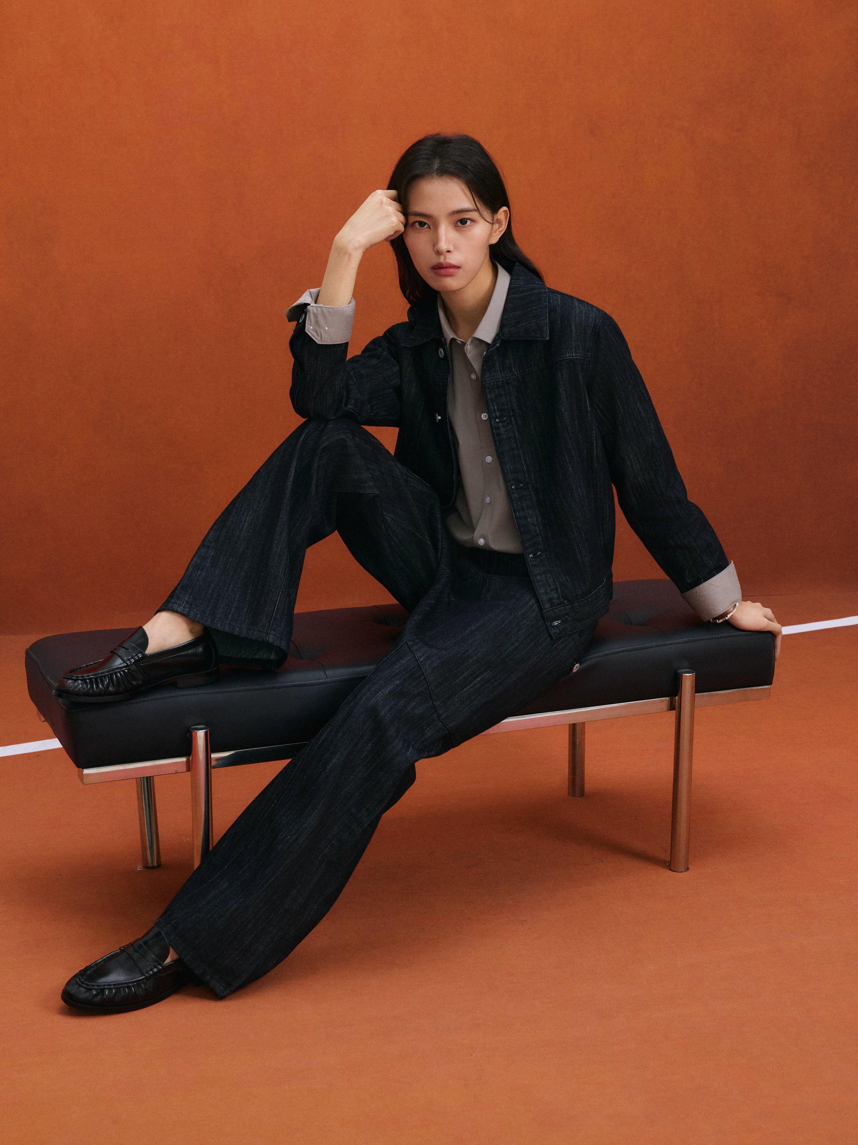 NO LOGO Leather Soft Waxy Pleated Leather Shoes