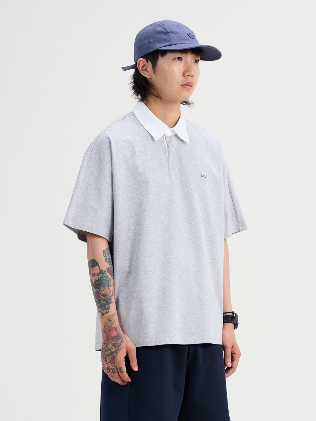 NUMBERSALT Japanese Retro Loose Cool Polo Shirt