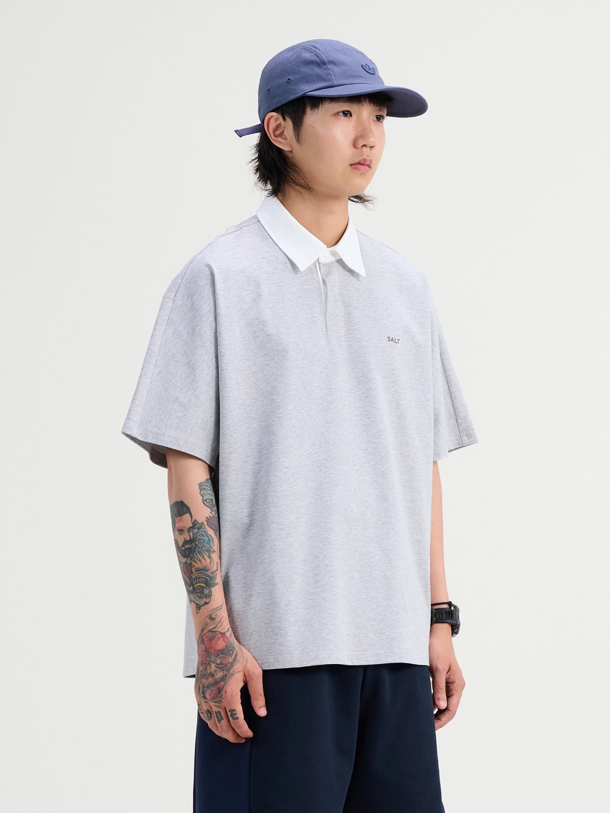 NUMBERSALT Japanese Retro Loose Cool Polo Shirt