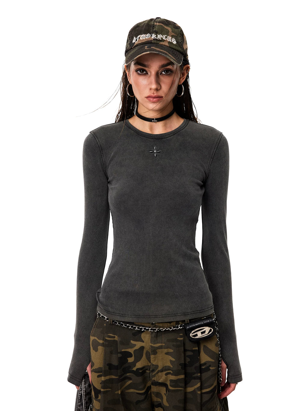 0123Start Vintage Slim Fit Front Shoulder Long Sleeves
