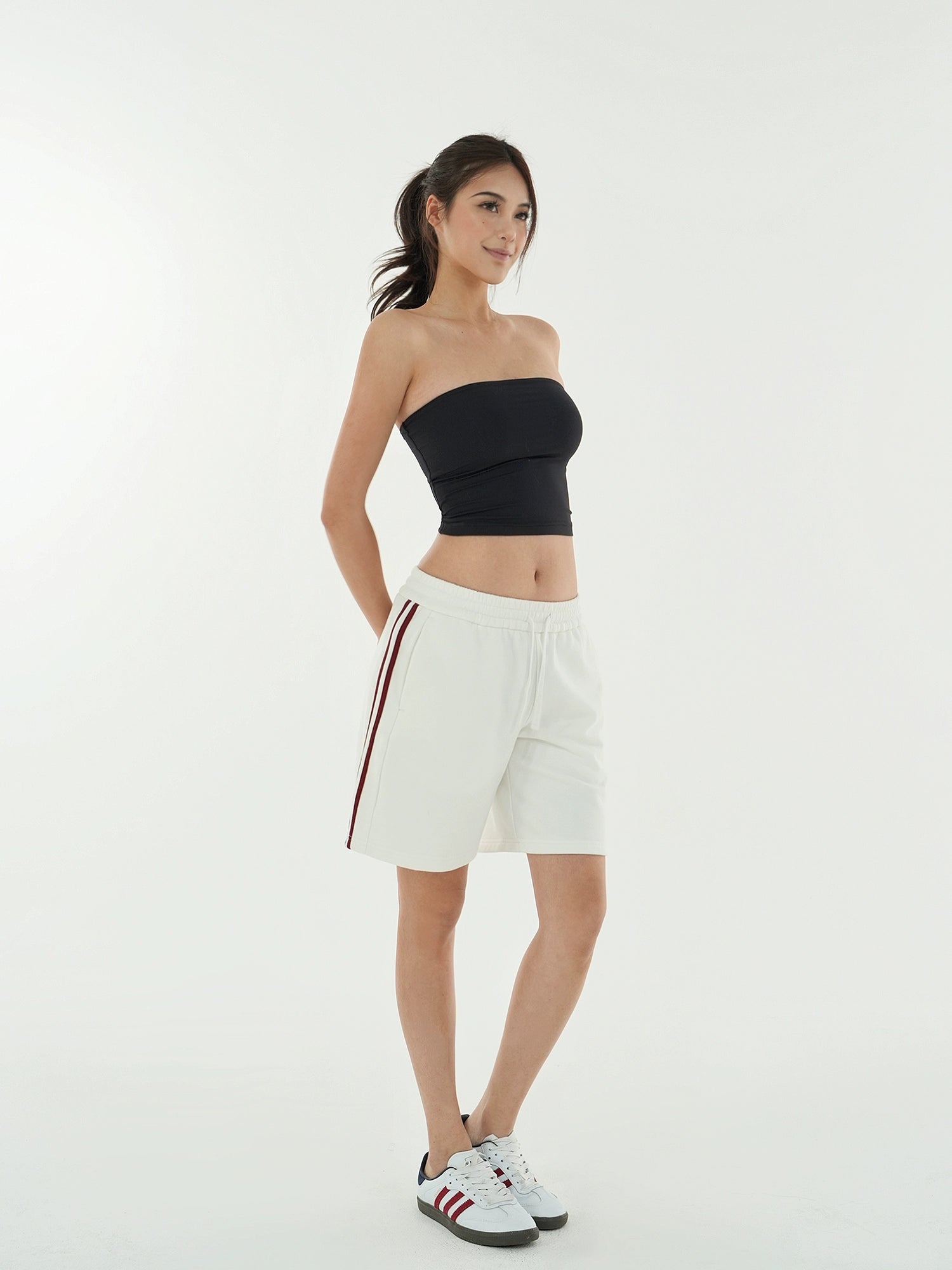 Jim Kennet Casual Vintage Stripe Contrast Loose Sports Shorts