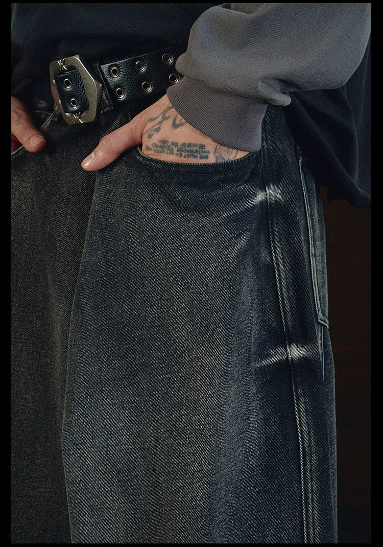 DICETINY Silhouette Splicing Wash Jeans