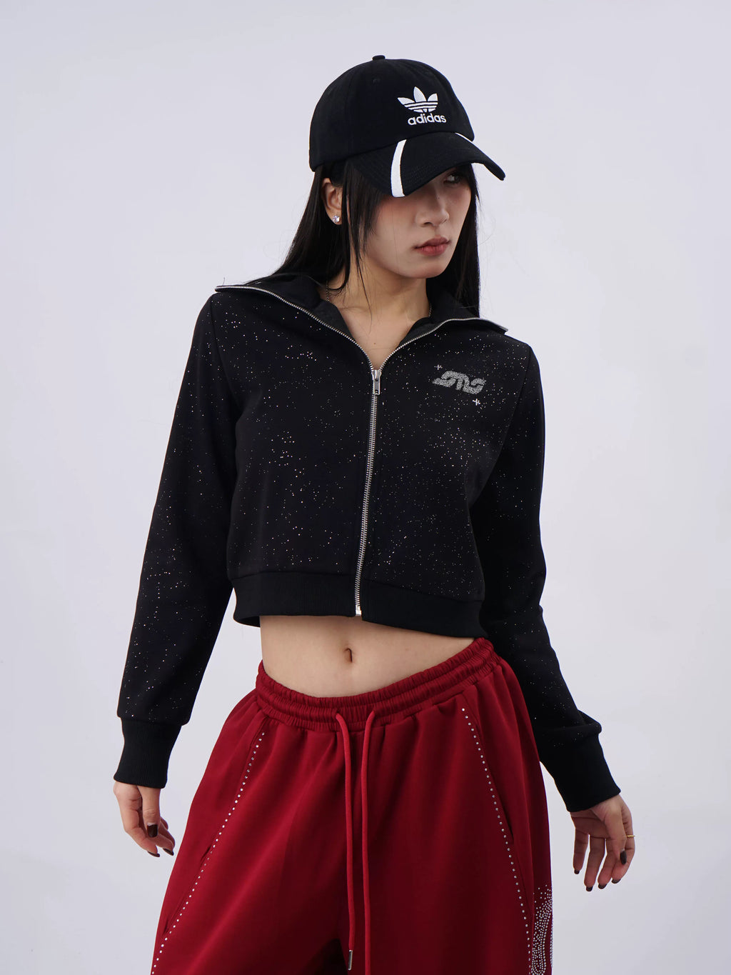 SAMUSAN Hot Diamond Three-dimensional Embroidered Sweater Jacket