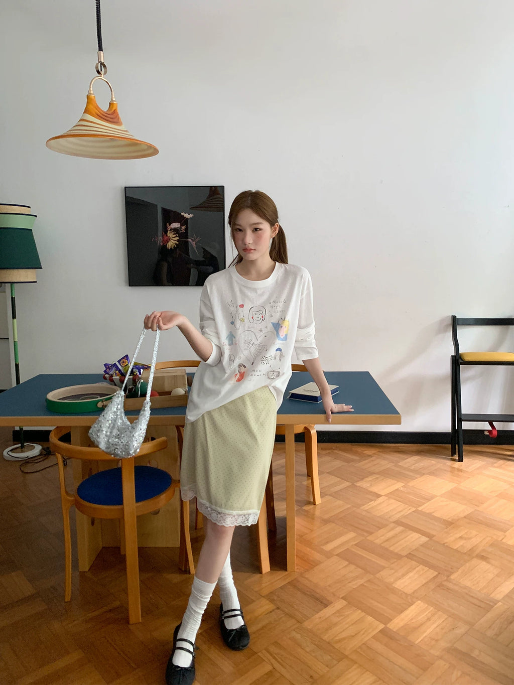 KANO Simple Round Neck Loose Casual Tee