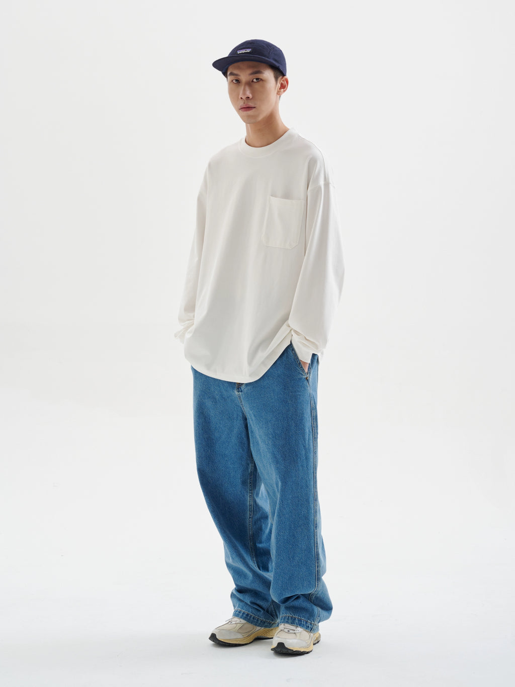 BUTTBILL Heavy 365G Washed Knitted Japanese Long Sleeve Tee