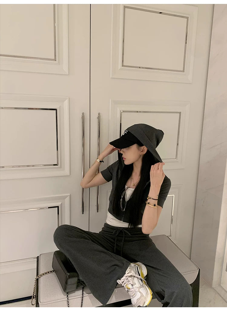 YOUNG KYLIN Versatile Loose Casual Pants Set