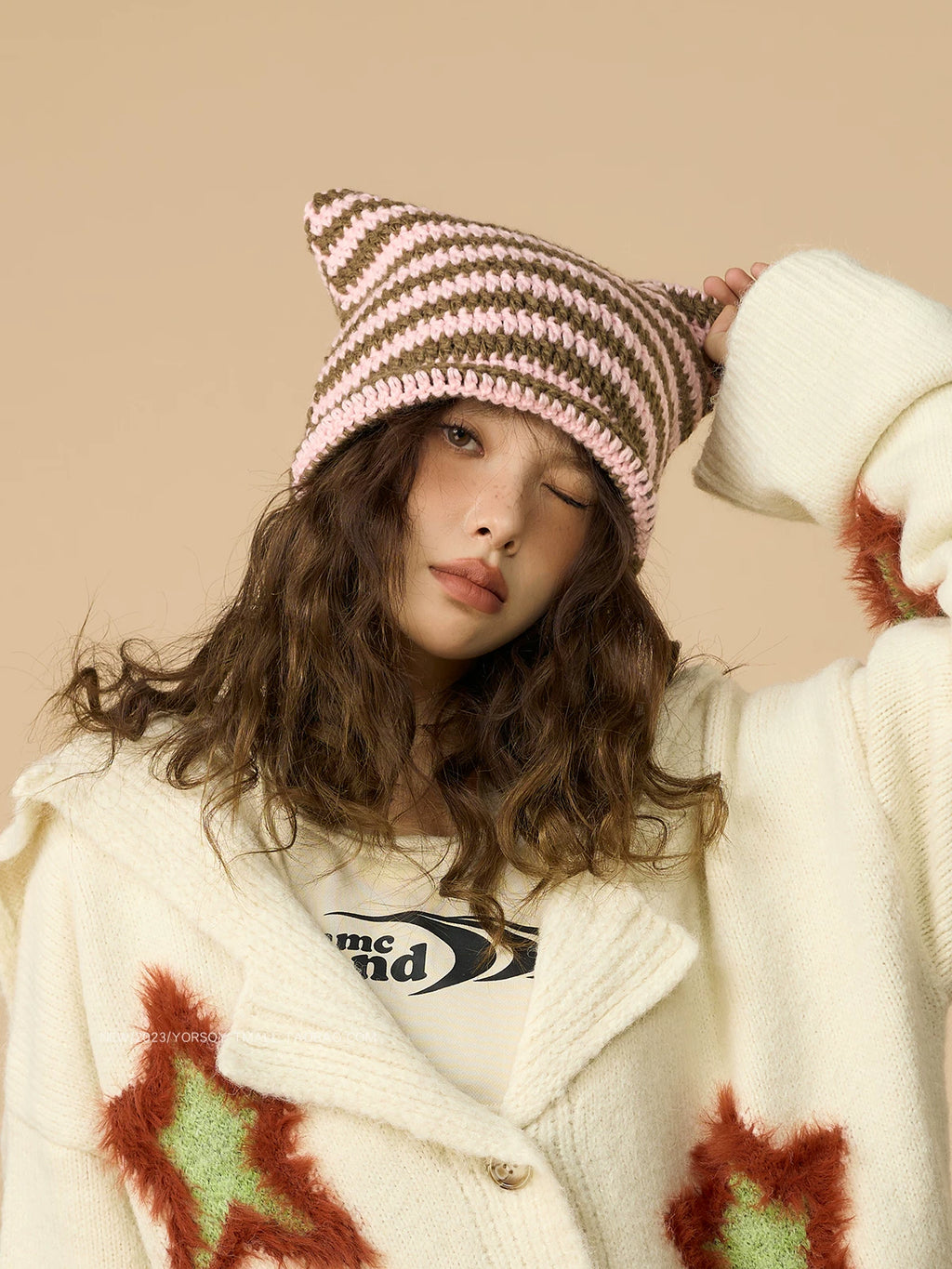 YORSOY Knitted Striped Wool Hat