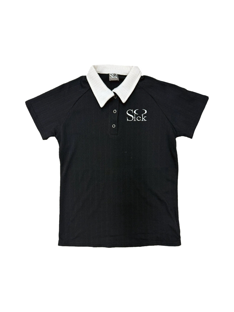 SoSick Metal Buckle Knitted Twist Embroidered POLO Shirt