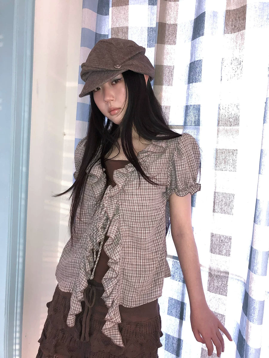 Ang: Project Strap Stitching Fake Two-piece Short-sleeved Shirt