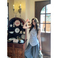 Barb Chill Irregular Striped Shirt Mopping Wide Leg Pants Set