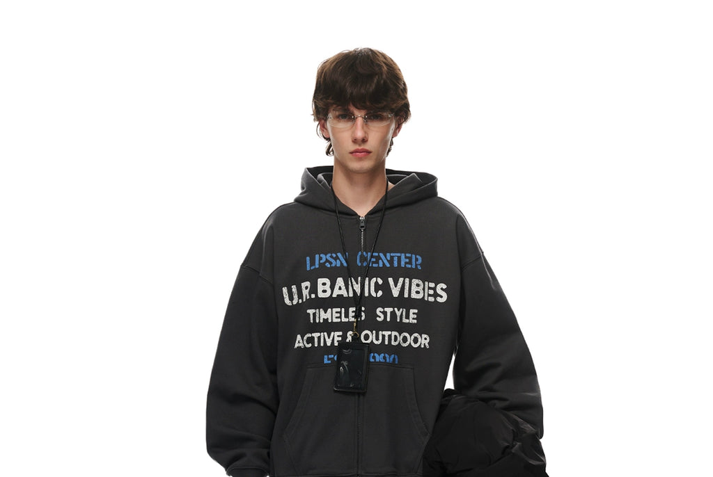 Loopsoon Loose Casual Two-Color Printed Cardigan Sweater