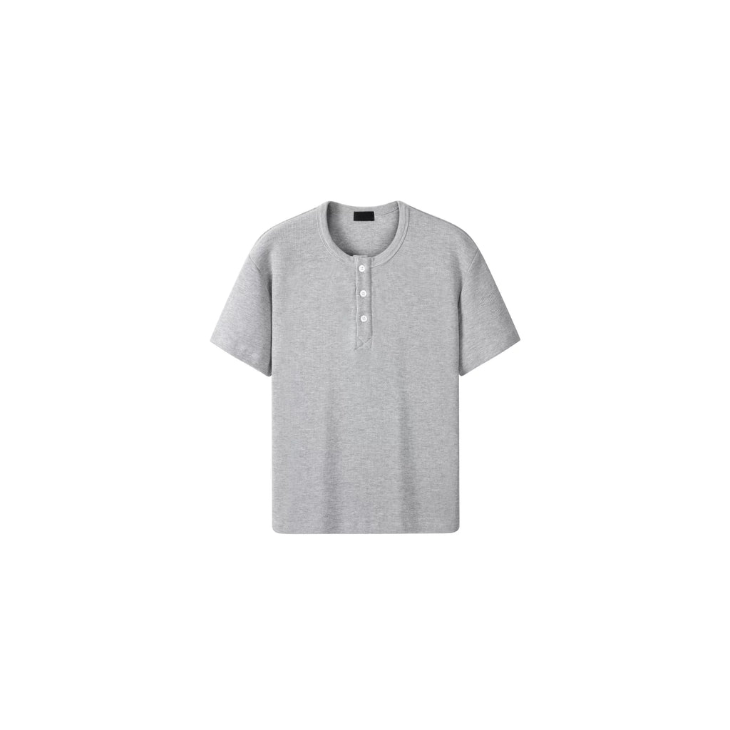 PLUS NO LOGO Waffle Henry Collar Tee