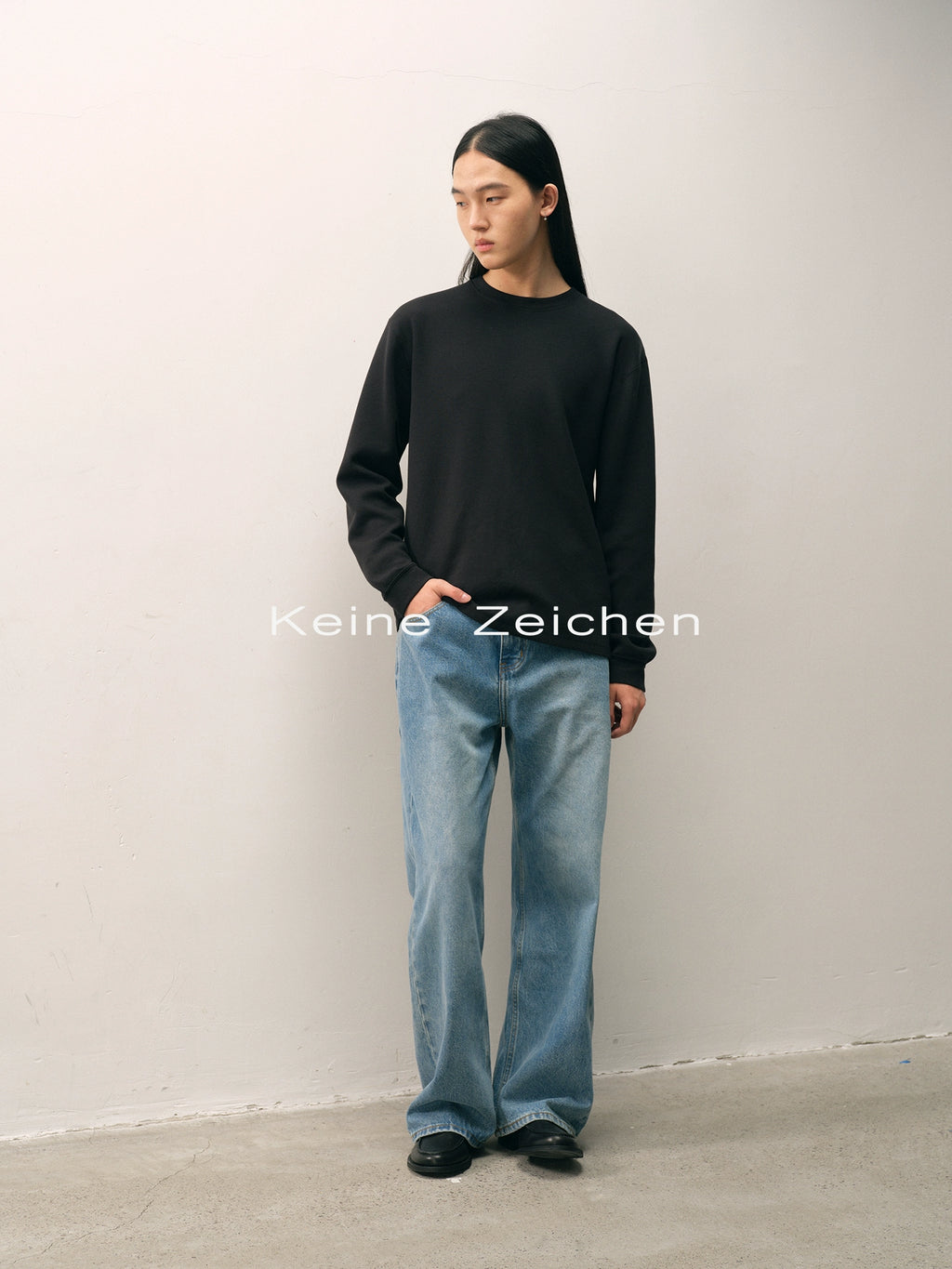 NO LOGO Soft Waxy Silky Smooth Base Loose Long Sleeves