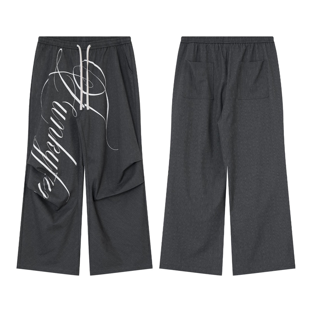 FUNKYFUN Wide-leg Graffiti Suit Pants
