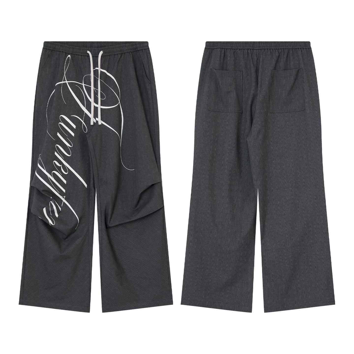 FUNKYFUN Wide-leg Graffiti Suit Pants