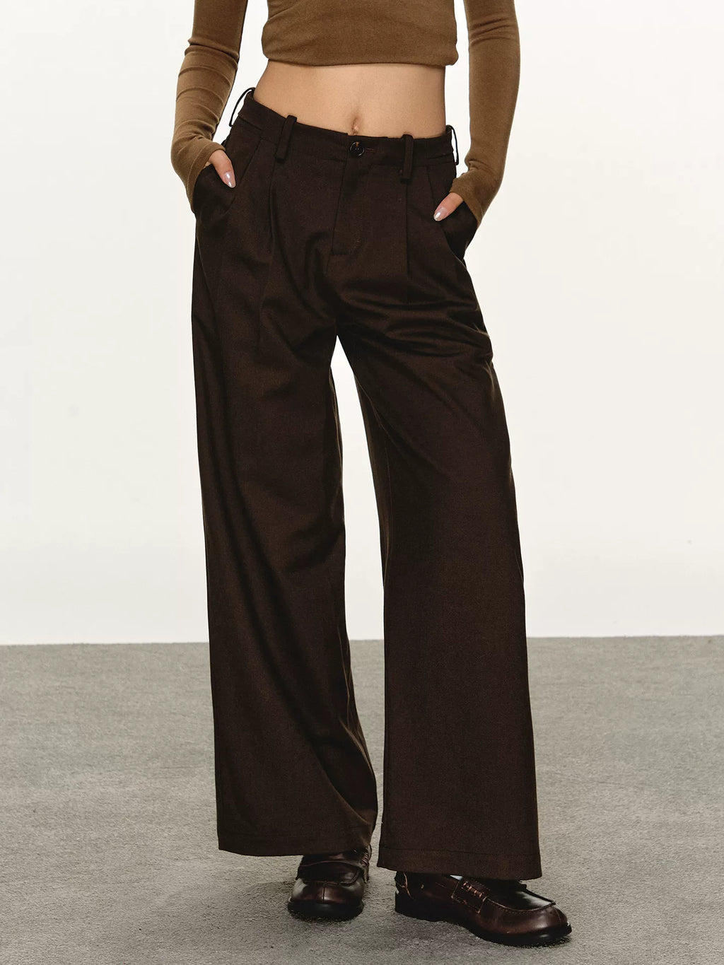 Anna Aneae Tencel Wool Drape Suit Pants