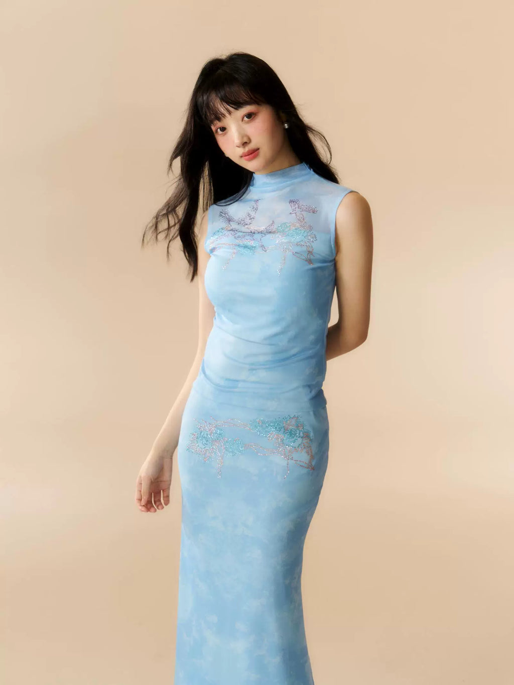 LOUMUTAKU Hot Diamond Mesh Dress