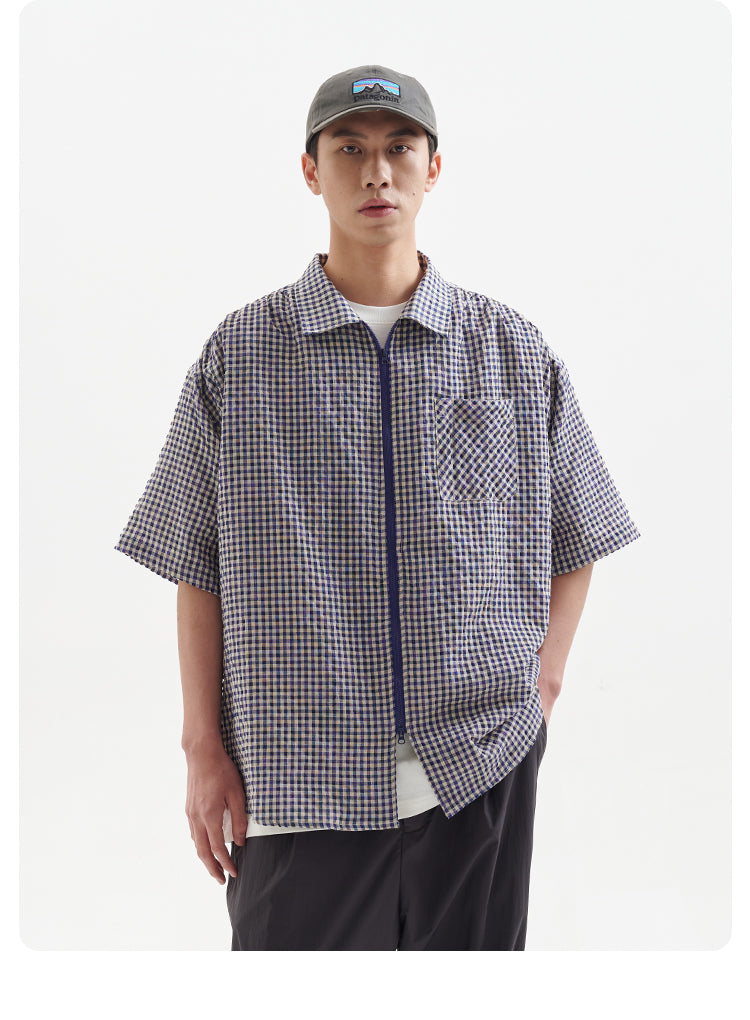 BUTTBILL Linen pleated loose Japanese Cotton Shirt