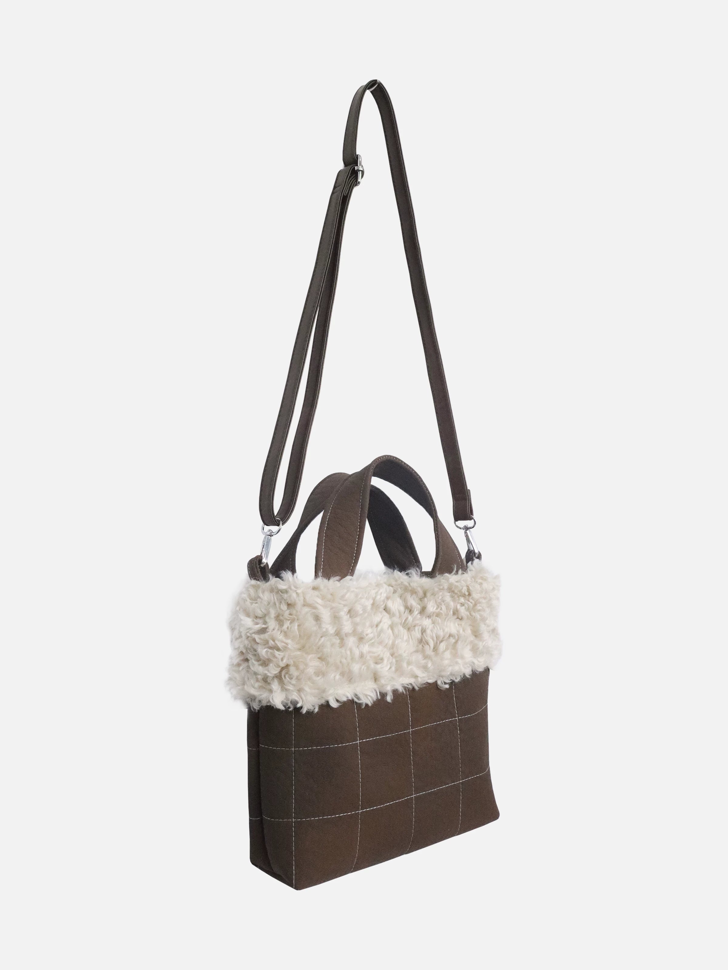 Heelwood Plush Checked Adjustable Handbag