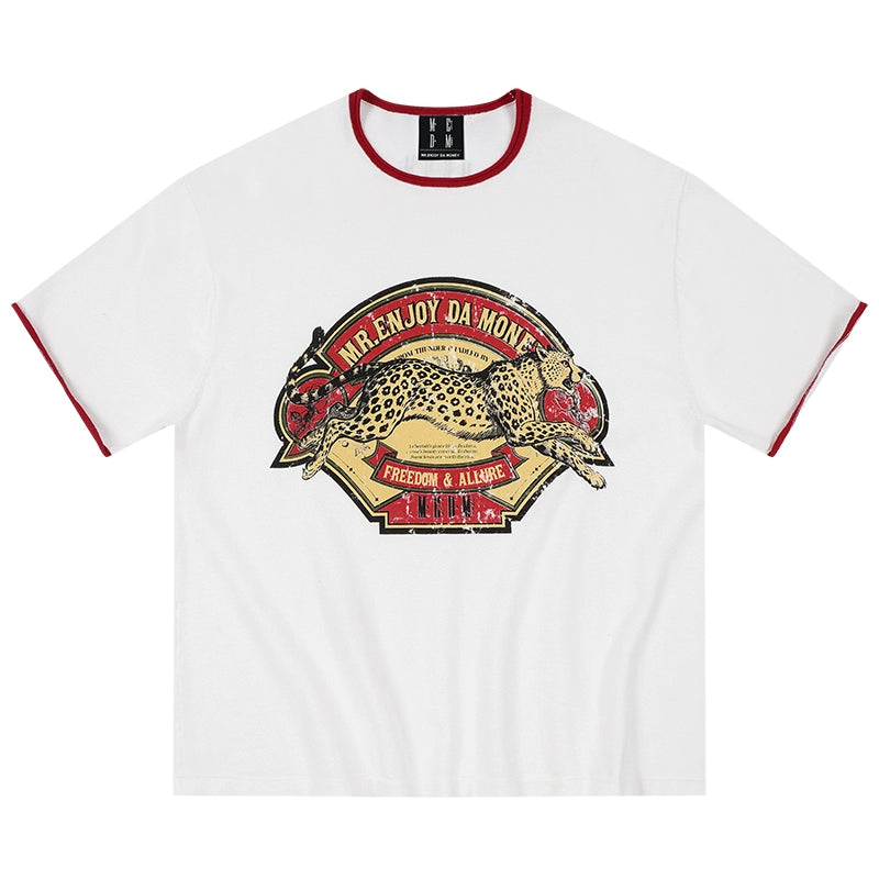 MEDM Cheetah Pattern Casual Tee