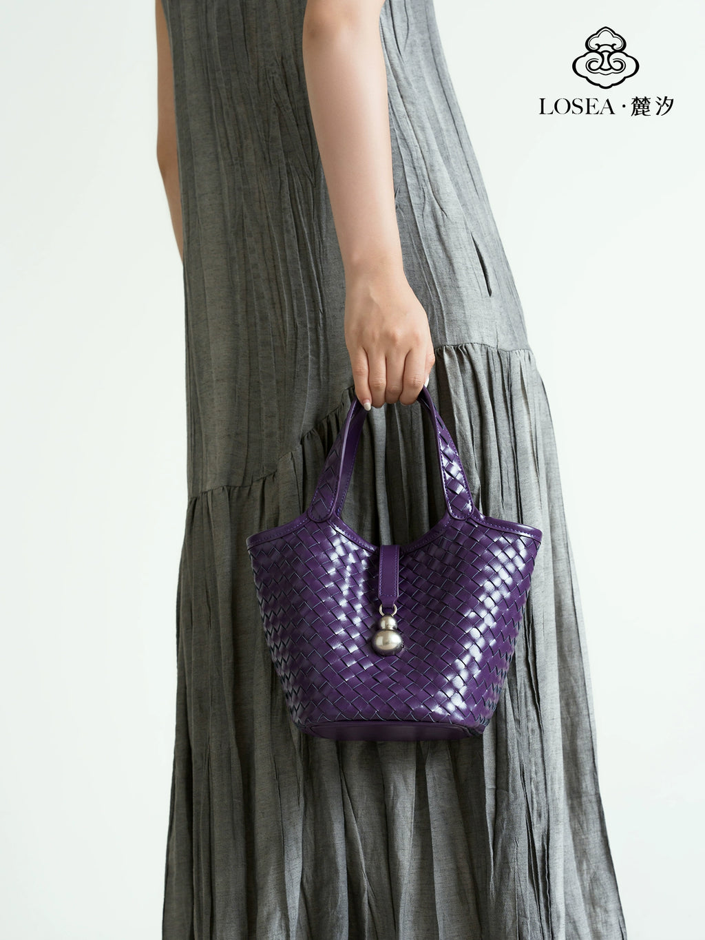 LOSEA Leather Hand-woven Handbag
