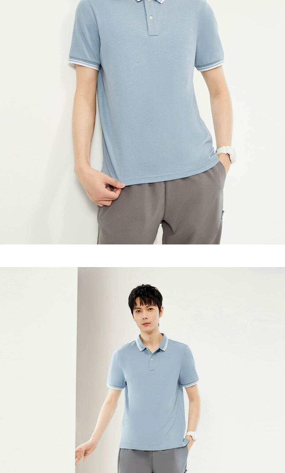 Giordano Contrasting Thin Lapel Tee