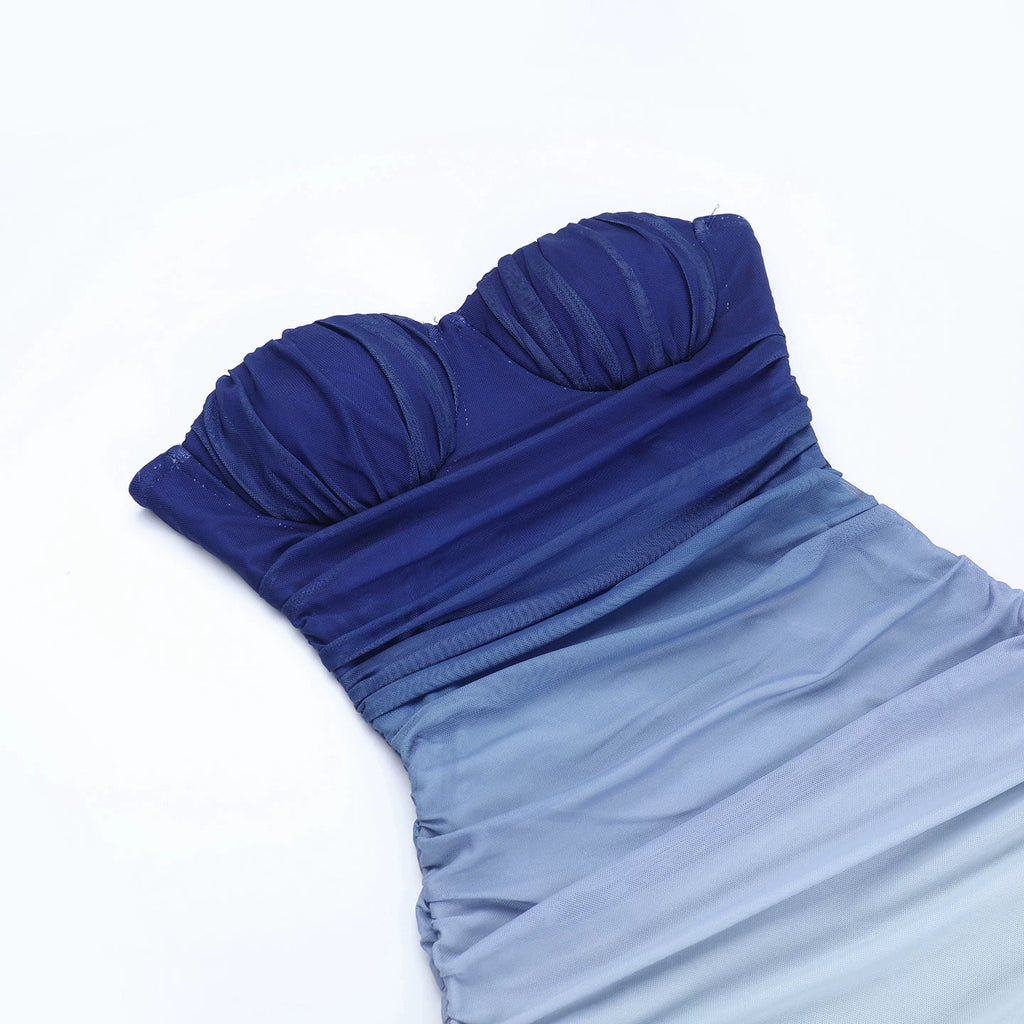Instunning Gradual Change Tube Top Dress