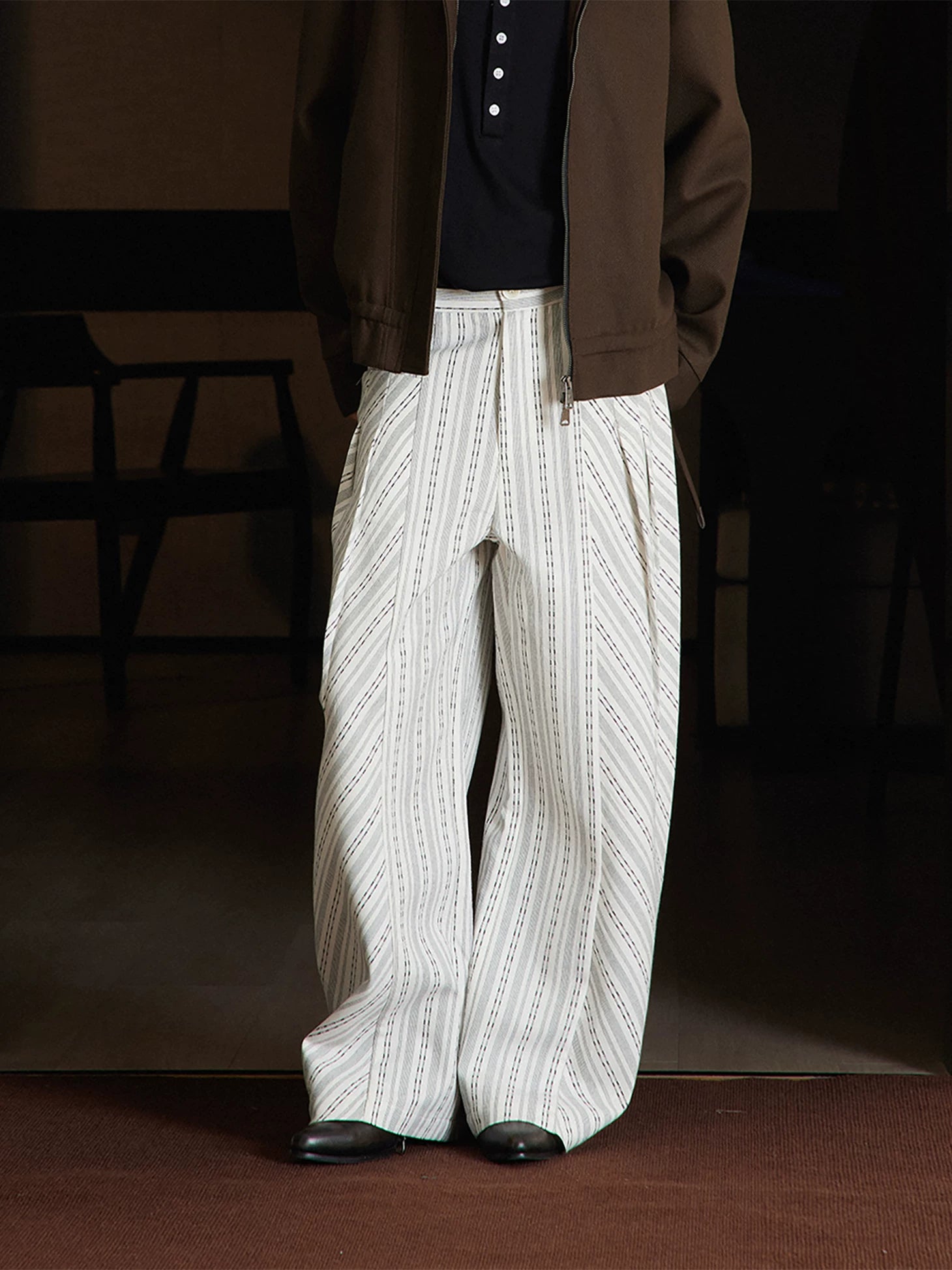 TZ Killer Striped Versatile Pleated Trousers