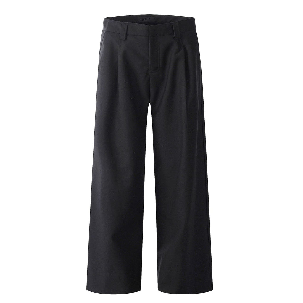 11KN Straight Drape Wide-leg Loose and Simple Casual Trousers