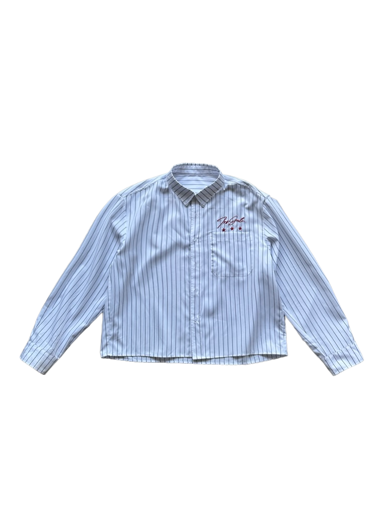 InsGale Striped Embroidered Lapel Cardigan Shirt Jacket