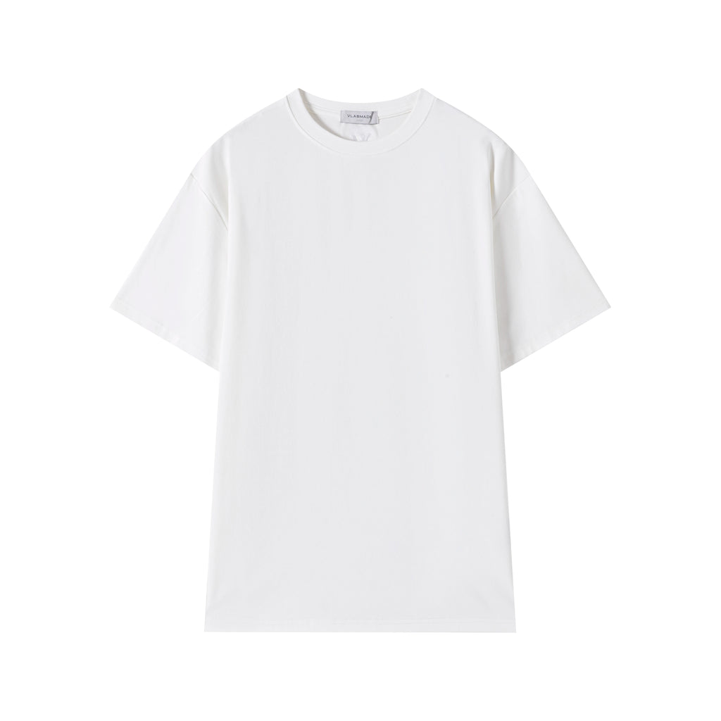 VLABMADE Embroidery Front Shoulder Elastic Tee