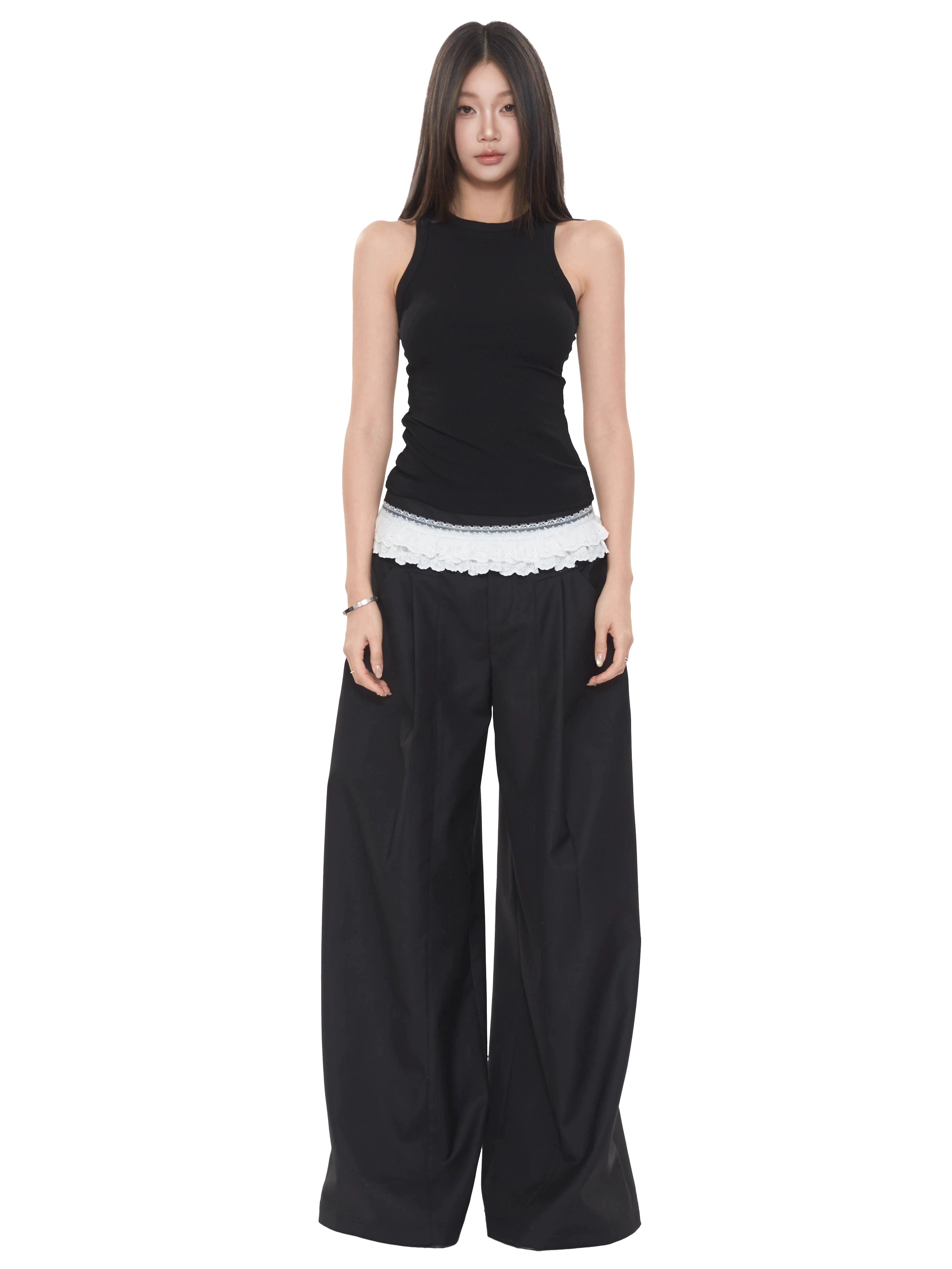 WITHMIN Casual Drape Low-rise Suit Pants