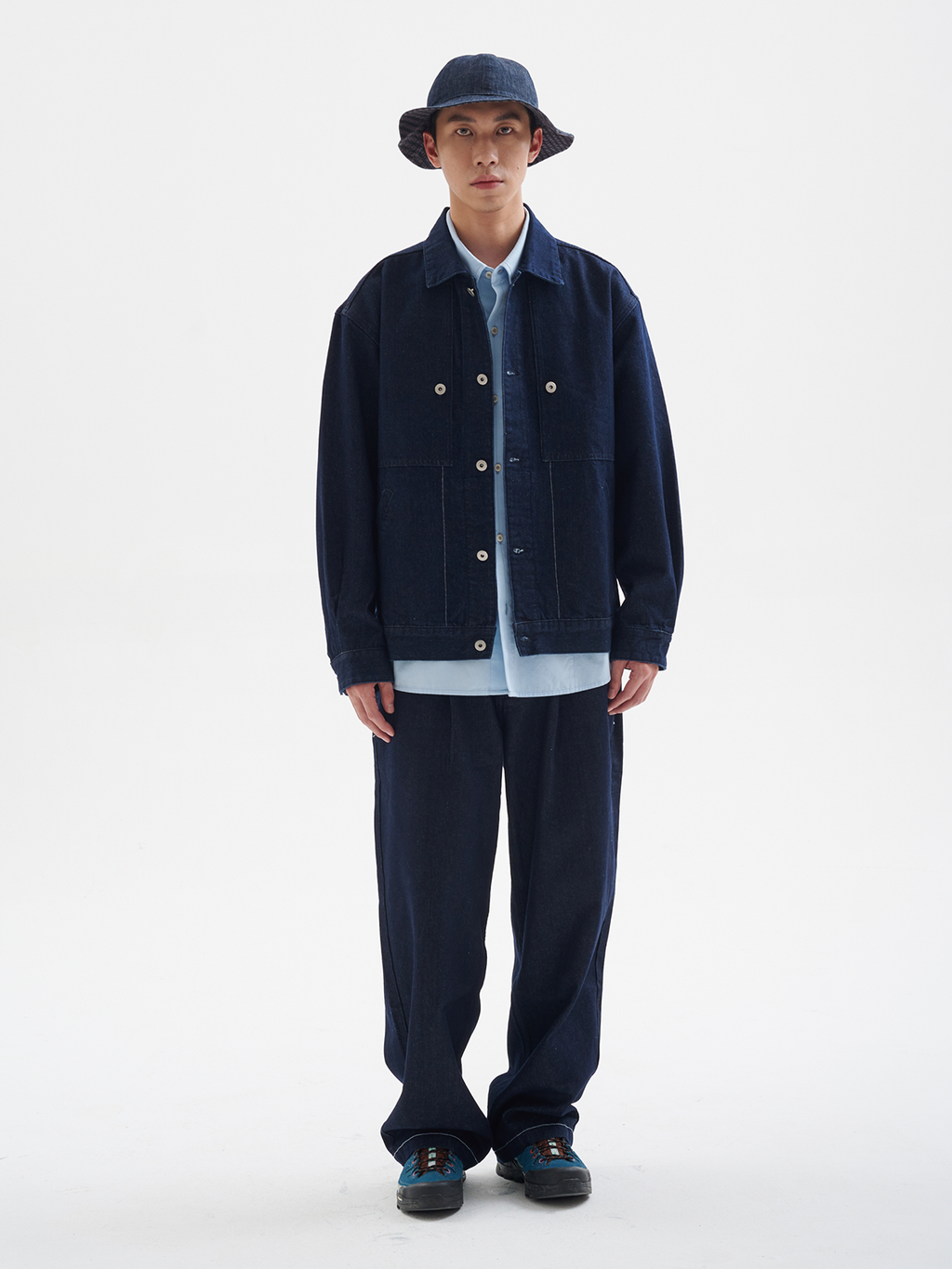 BUTTBILL Japanese bright line washed jeans