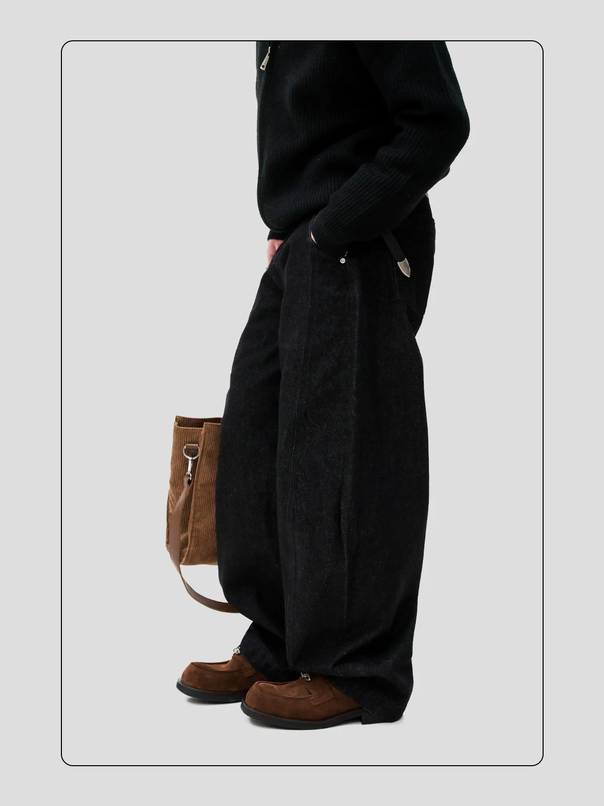 HANQIAORJI Old Money Style Brown Suede Cowhide Loafers