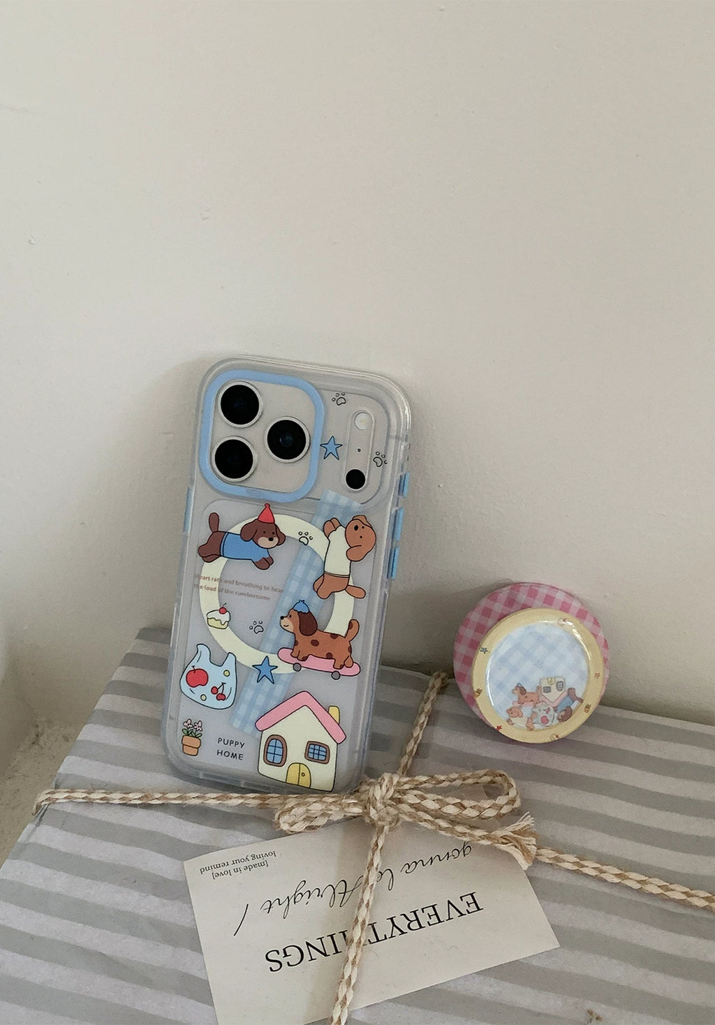 Kano Cute Puppy Cartoon for IPhone Mobile Phone Case Magnetic Belt Holder