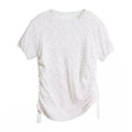 JIKOO Floral Round Neck Loose and Thin Tee