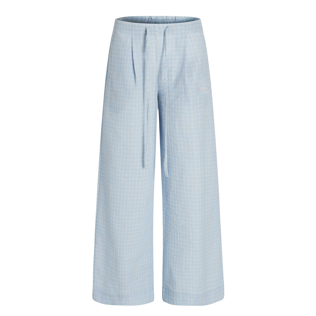 BLACKLISTS Lazy Casual Checked Wide Leg Floor Pants