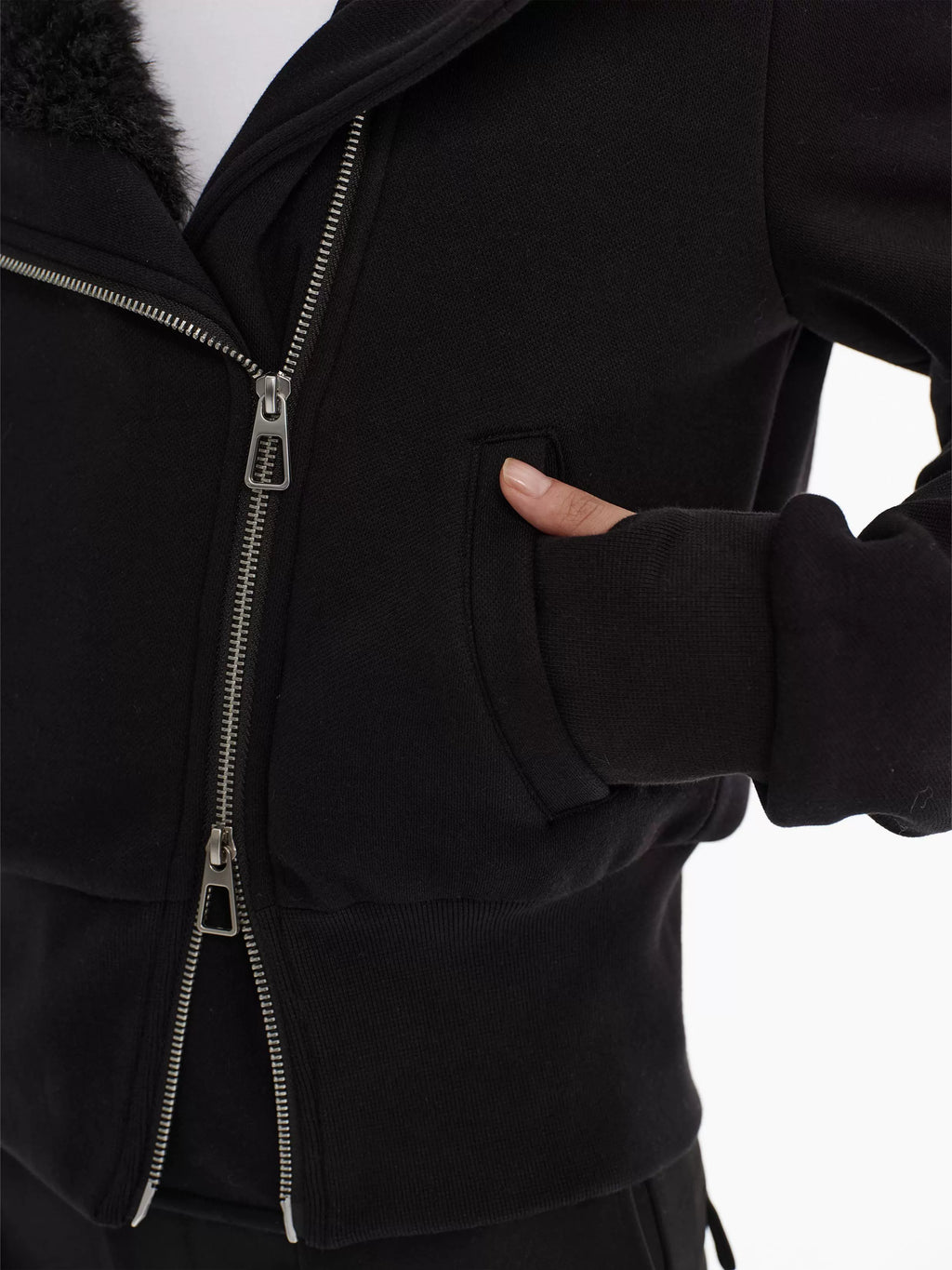 LINY LIBERTY Loose Raccoon Real Fur Collar Jacket Thickened Coat