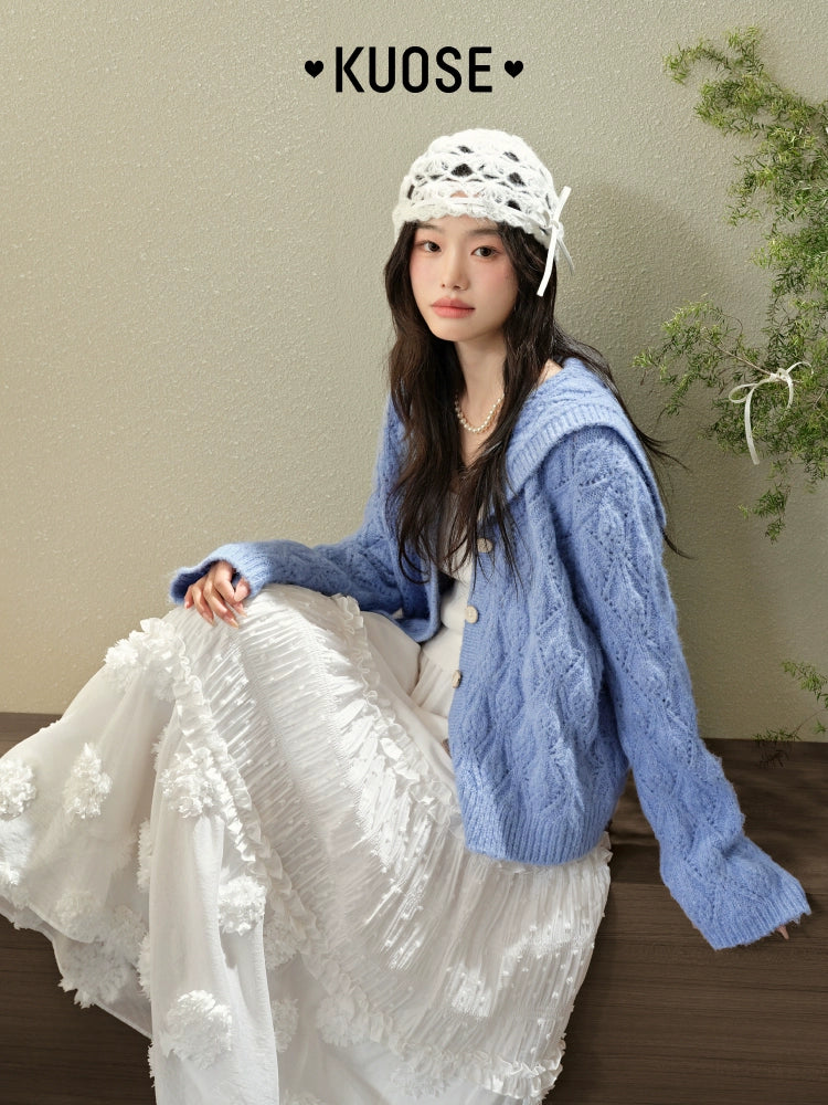 Kuose Lazy Lapel Knit Cardigan Jacket