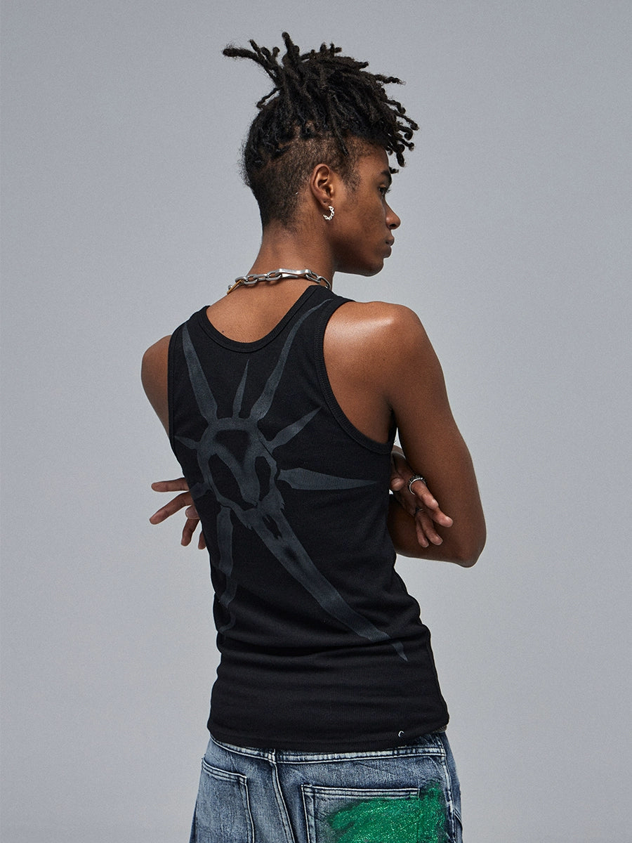 DND4DES Skull Print I-ribbed Vest