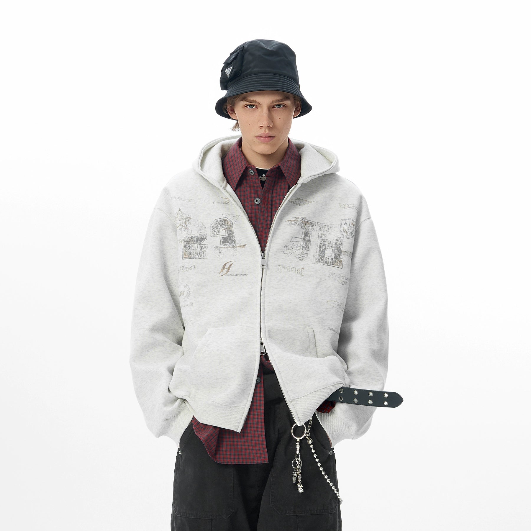 JHYQ Retro Letter Print Hoodie