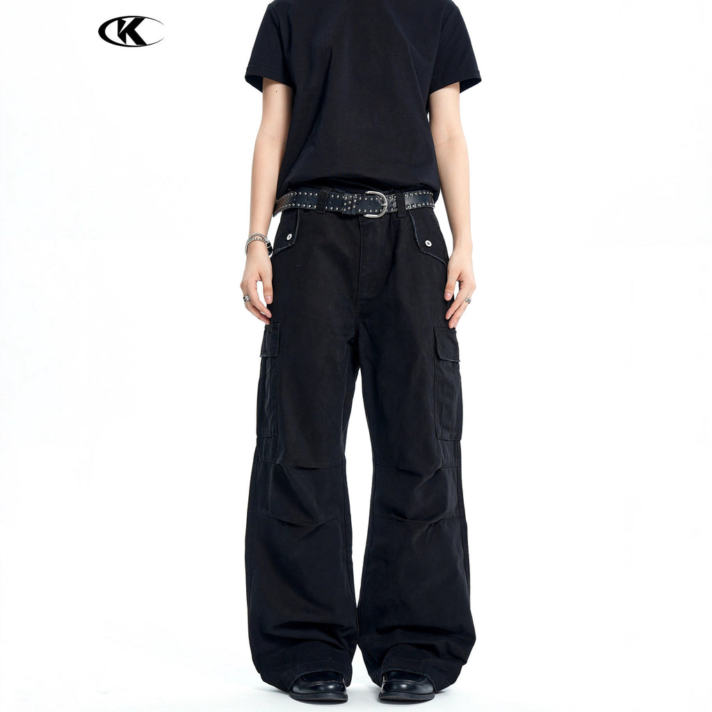 11KN Retro Old and Thin Straight Casual Pants