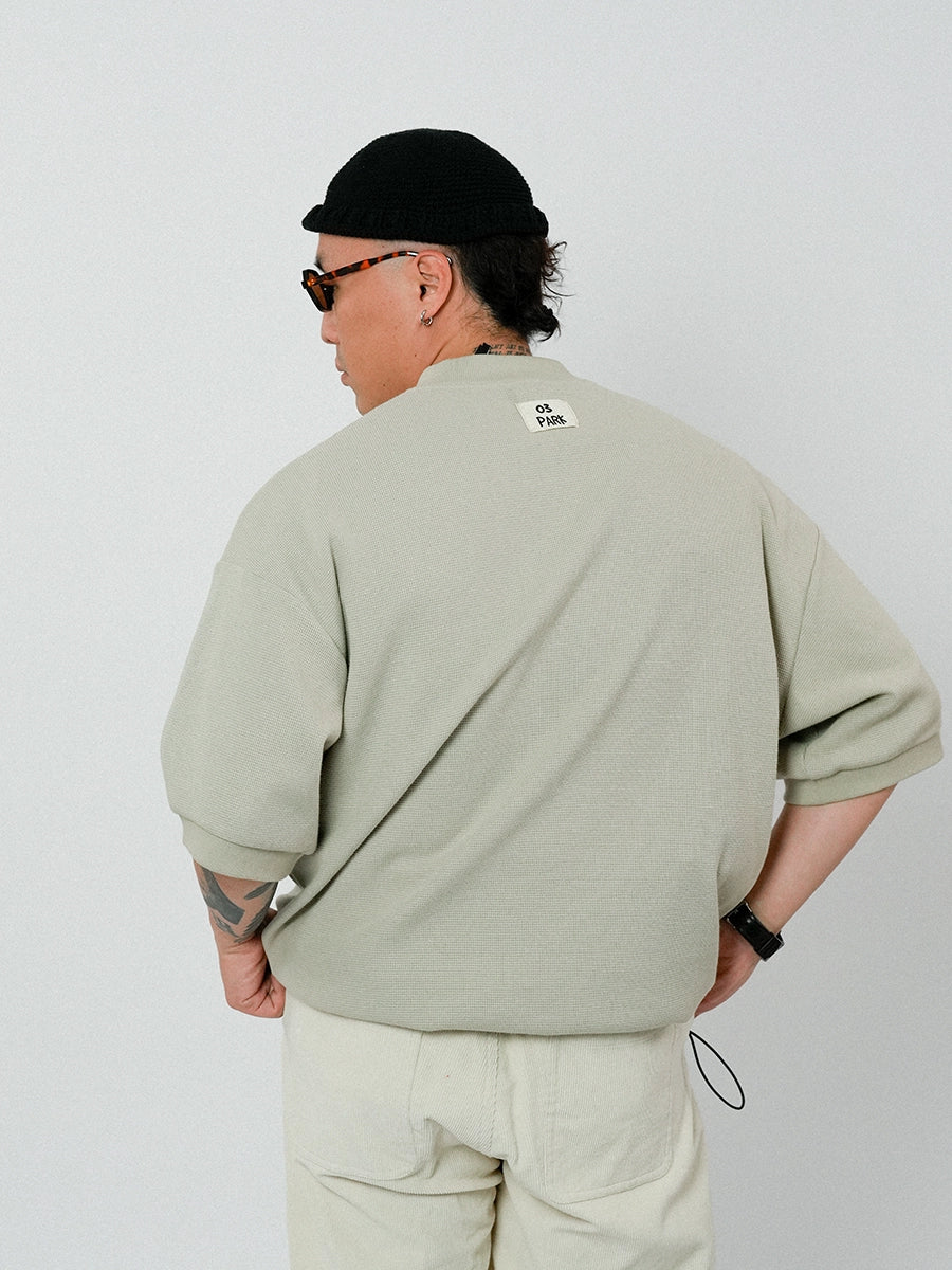 O3PARK Japanese Retro Loose College Style Polo Shirt