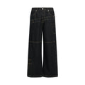 FUNKYFUN Thread Embroidered Loose Straight Jeans