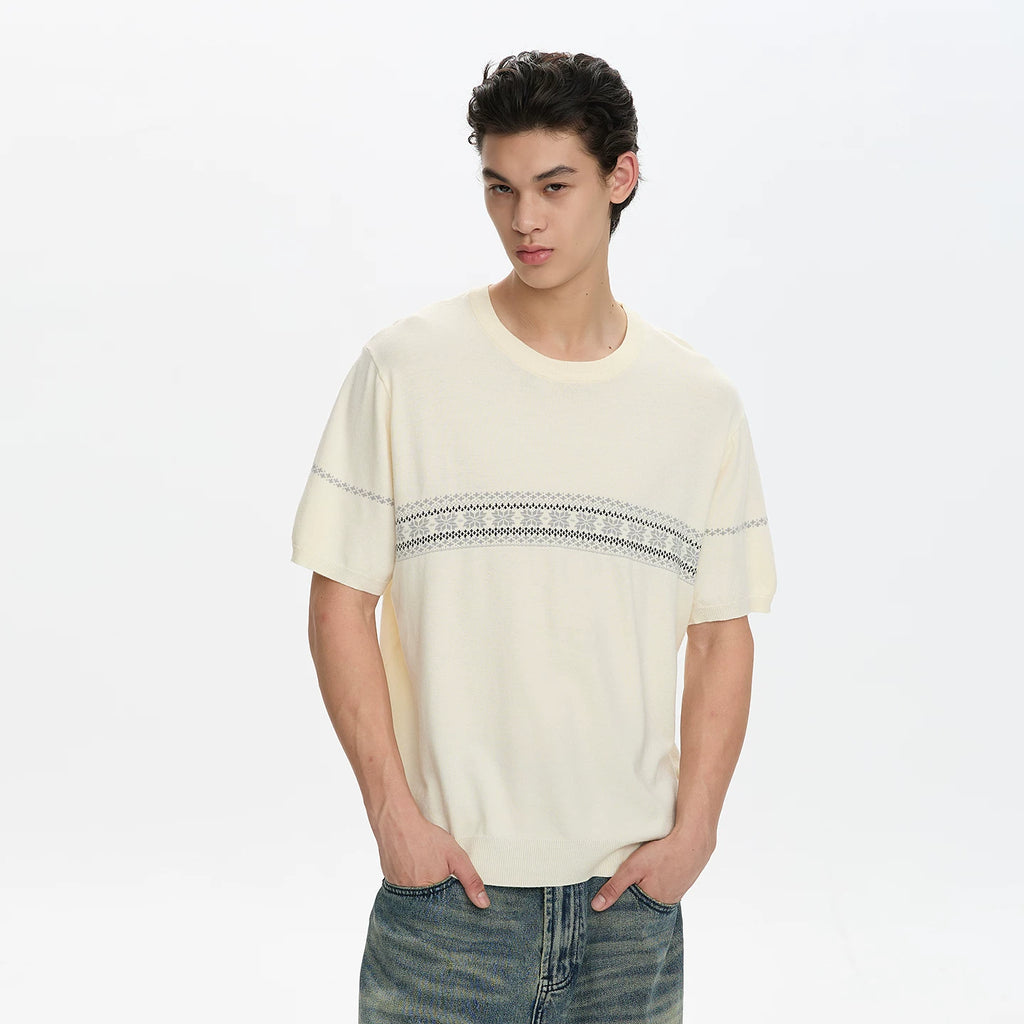 A PUEE Retro Loose and Versatile Knitted Tee