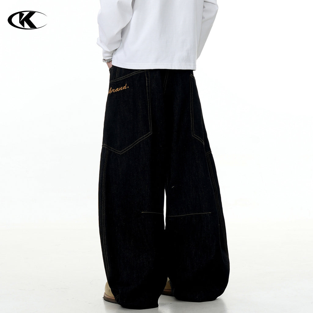 11KN High Street Large Pocket Letter Embroidered Jeans